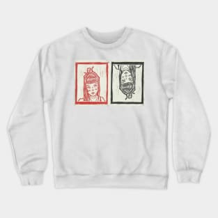 Linocut print Girls Crewneck Sweatshirt